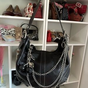 Black Leather SoHo Hobo Coach Bag 🖤⛓️